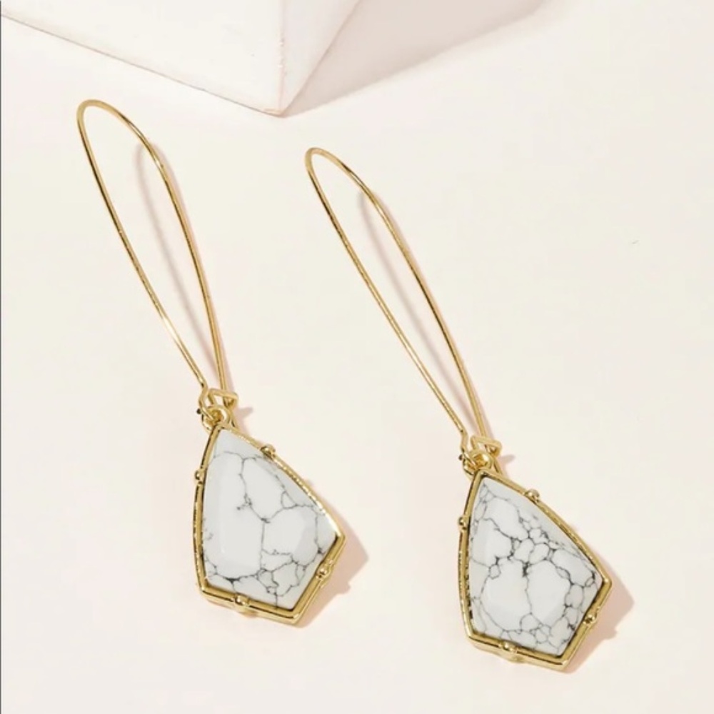 HAILEY Marble Pattern Drop Earrings